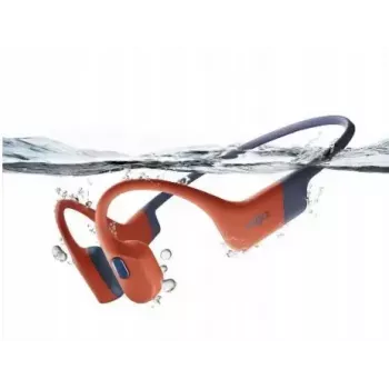 Słuchawki z przewodnictwem kostnym Shokz OpenSwim Pro — binauralne, IP68 wodoodporne, Bluetooth 5.2, do 9 h pracy, zaczep na ucho, czerwony