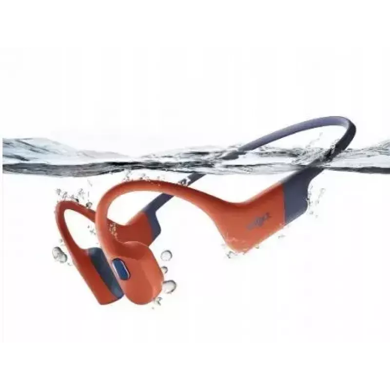 Słuchawki z przewodnictwem kostnym Shokz OpenSwim Pro — binauralne, IP68 wodoodporne, Bluetooth 5.2, do 9 h pracy, zaczep na ucho, czerwony