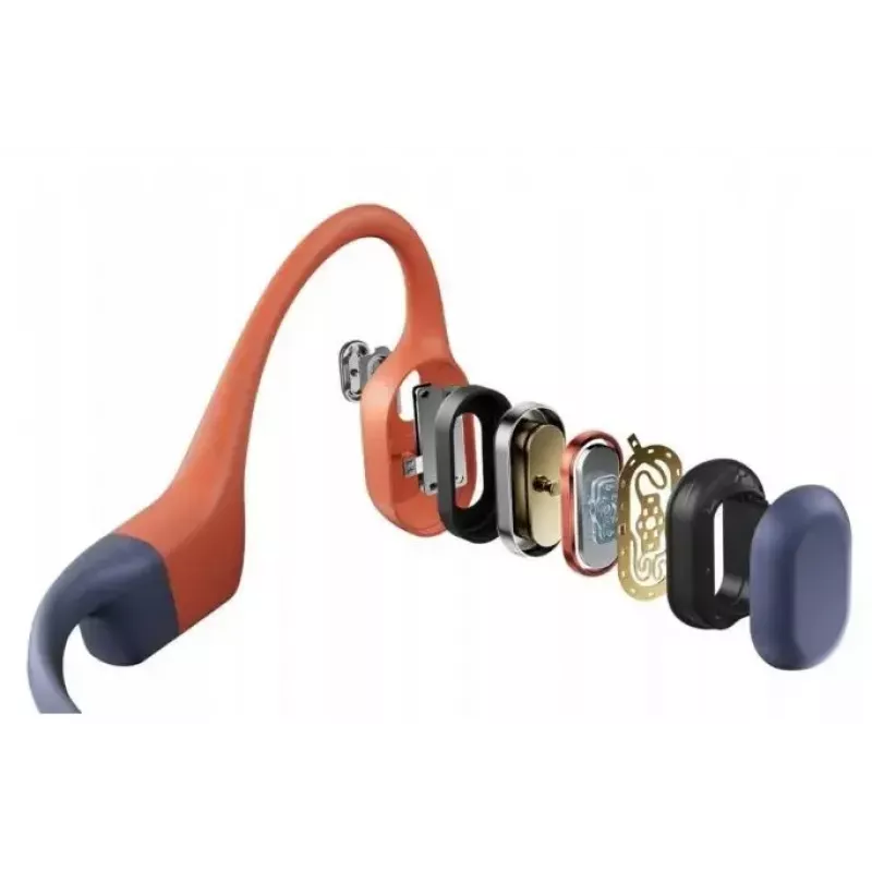 Słuchawki z przewodnictwem kostnym Shokz OpenSwim Pro — binauralne, IP68 wodoodporne, Bluetooth 5.2, do 9 h pracy, zaczep na ucho, czerwony