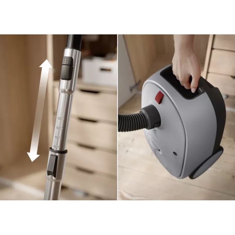Odkurzacz workowy Electrolux EB61A5UG — 3,5 L pojemność worka, 750 W, promień 12 m, szczotka turbo, teleskopowa rura ze stali nierdzewnej