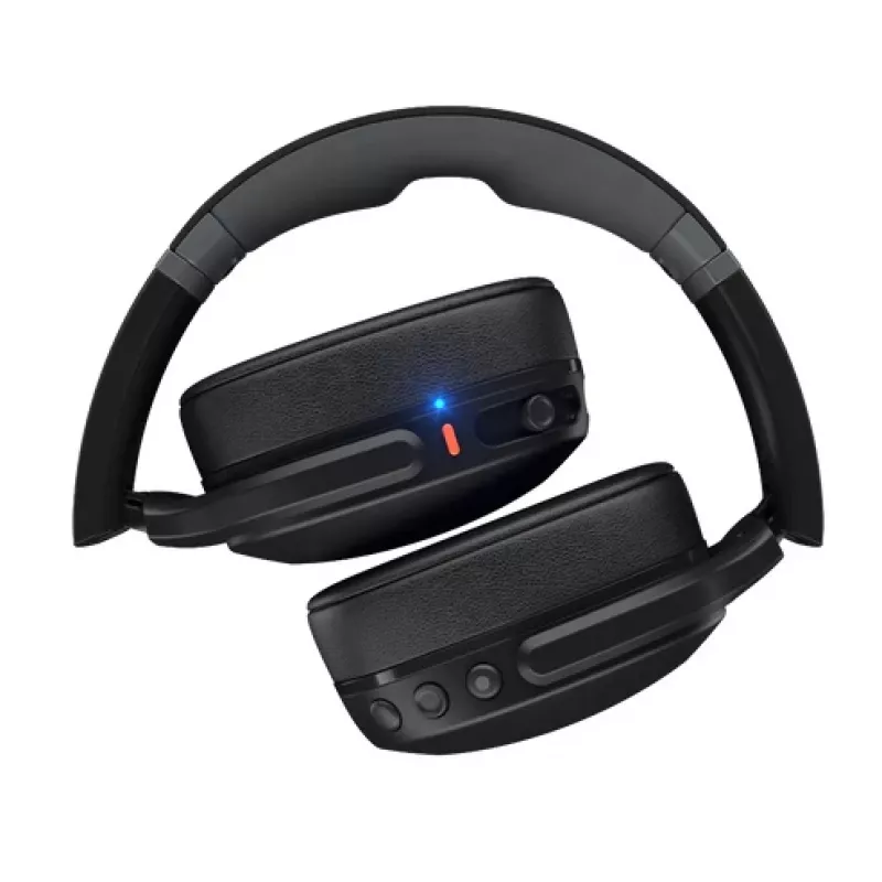 Słuchawki Skullcandy Crusher Evo — bezprzewodowy i przewodowy zestaw słuchawkowy nauszny, Bluetooth 5.0, 40 h bateria, USB-C, 3,5 mm, składane, czarne