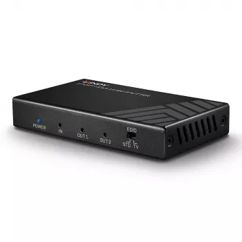 Lindy 2 Port HDMI 2.0 18G Splitter, HDMI, 2x HDMI, 3840 x 2160 pikseli, Czarny, Metalowy, CE, FCC, RoHS, REACH, California Proposition 65