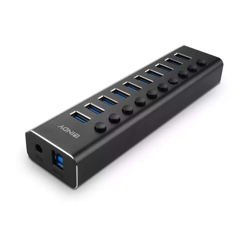 Lindy 10 Port USB 3.0 Hub z przełącznikami On/Off