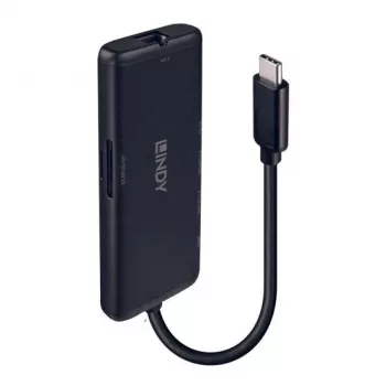Lindy DST-Mini USB-C Laptop Mini Docking Station z obsługą 4K i ładowaniem passthrough 100 W