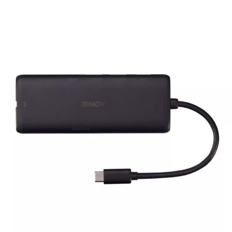 Lindy DST-Mini USB-C Laptop Mini Docking Station z obsługą 4K i ładowaniem passthrough 100 W