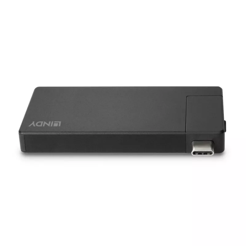 Lindy DST-Micro, USB-C Laptop Micro Docking Station with 4K Support and 100W Pass-Through Charging