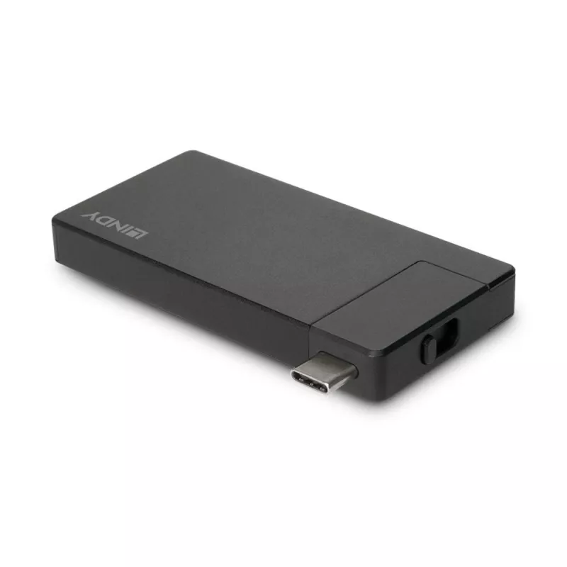 Lindy DST-Micro, USB-C Laptop Micro Docking Station with 4K Support and 100W Pass-Through Charging