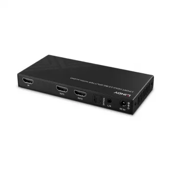 Lindy 2 Port HDMI 8K60 Splitter with Audio, HDMI, 2x HDMI, 3.5 mm, 7680 x 4320 pixels, Czarny, Metal