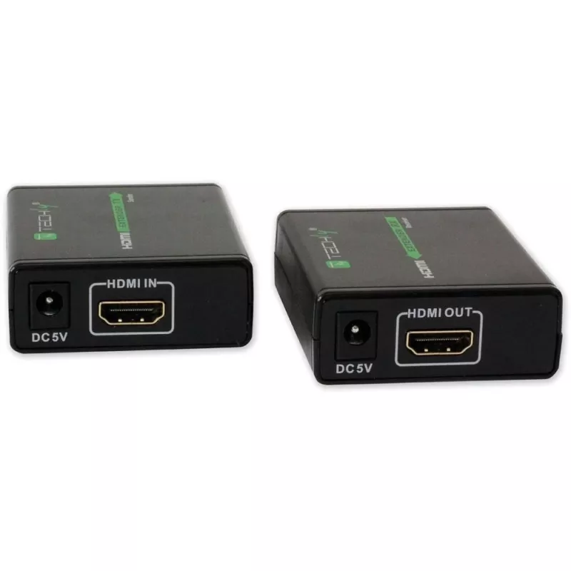 Nadajnik i odbiornik AV TECHLY IDATA EXT-E70 — przedłużacz HDMI po kablu Cat6/6a/7, Full HD 1920x1080, 60 m, 10,2 Gbit/s, HDCP, czarny