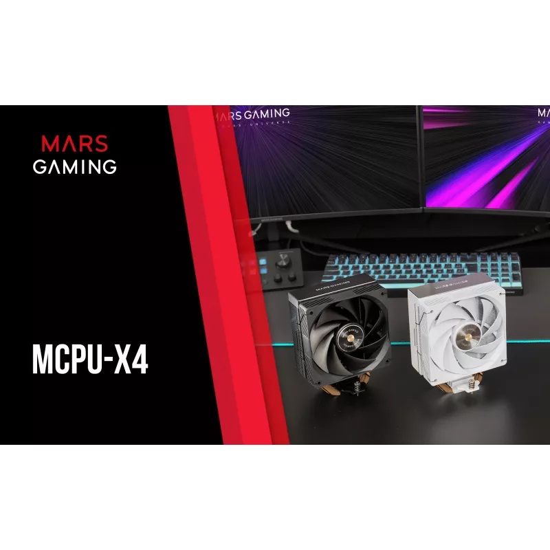 Mars Gaming MCPU-X4 Chłodzenie procesora Air cooler 12 cm Czarny 1 szt.