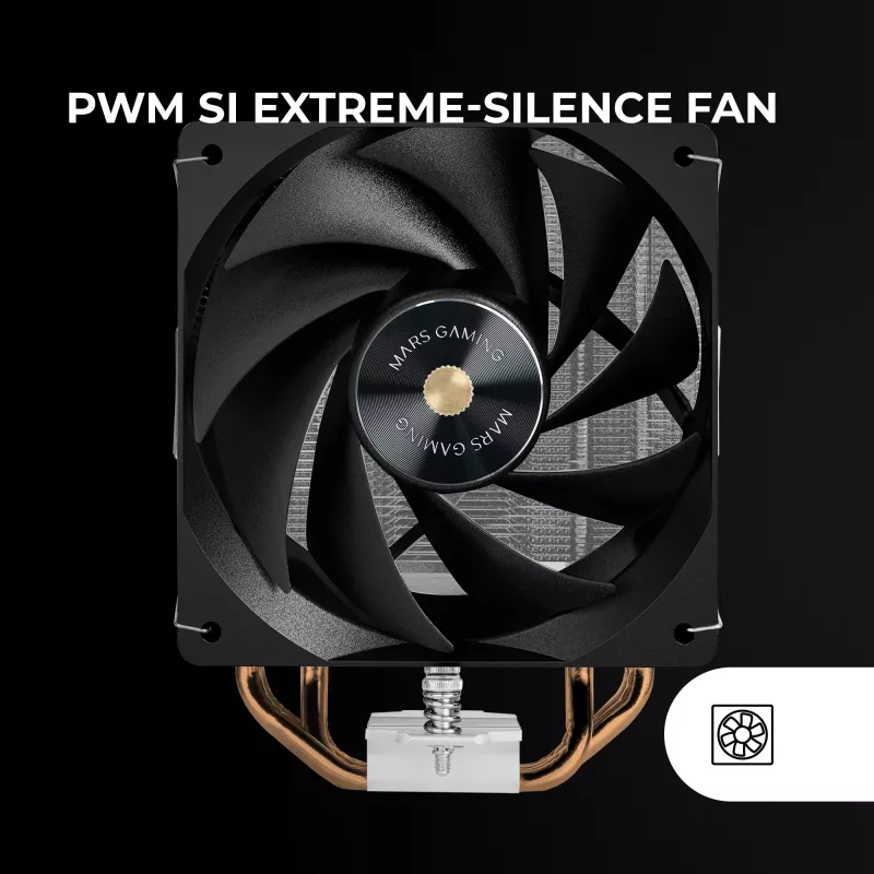 Mars Gaming MCPU-X4 Chłodzenie procesora Air cooler 12 cm Czarny 1 szt.