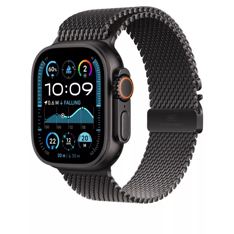 APPLE 49mm Czarny Titanium Milanese Loop - Small