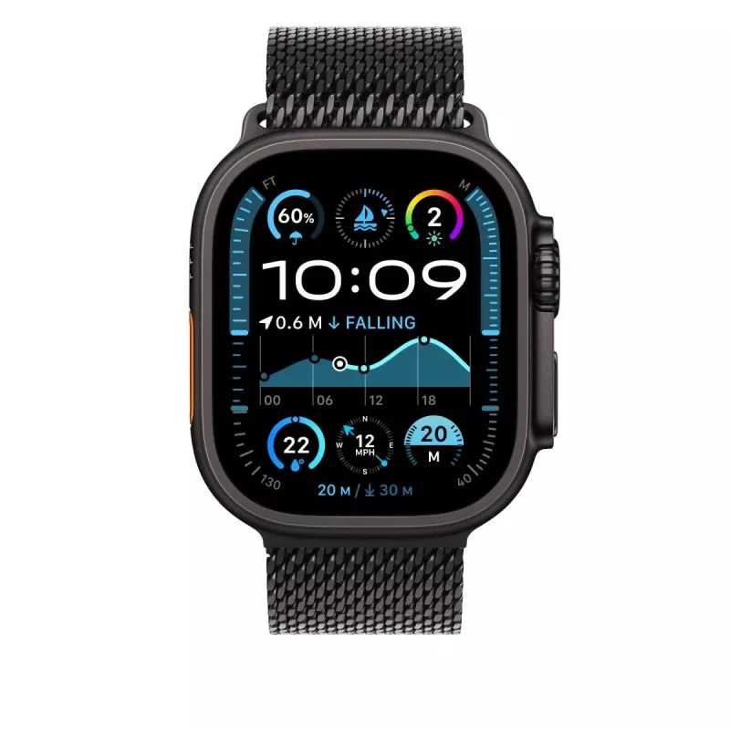 APPLE 49mm Czarny Titanium Milanese Loop - Small
