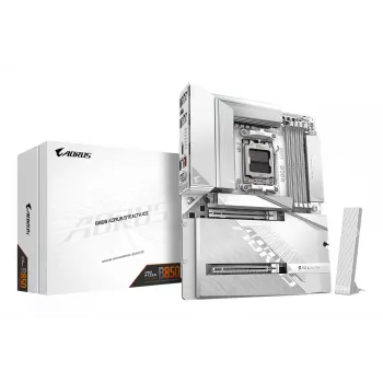 Płyta główna GIGABYTE B850 AORUS STEALTH ICE ATX dla gniazda AMD Socket AM5 — B850, 14+2+2 VRM, DDR5 do 8200MHz (OC), 2×PCIe5, 2×PCIe4 M.2, Wi‑Fi 7, 5GbE
