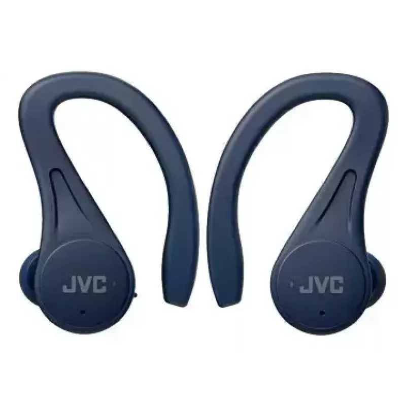 Słuchawki douszne JVC HA-EC25TAU — True Wireless, Bluetooth 5.1, IPX5, zauszne, przetworniki 6 mm, 30 h z etui, niebieskie
