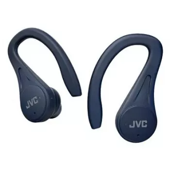 Słuchawki douszne JVC HA-EC25TAU — True Wireless, Bluetooth 5.1, IPX5, zauszne, przetworniki 6 mm, 30 h z etui, niebieskie