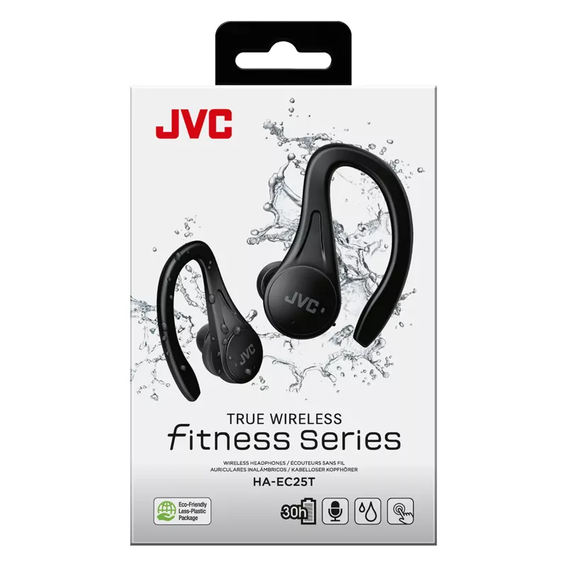 JVC Sports TWS Czarny, True Wireless Stereo (TWS), 20 - 20000 Hz, Rozmowy/Muzyka, 6,8 g, Zestaw słuchawkowy, Czarny
