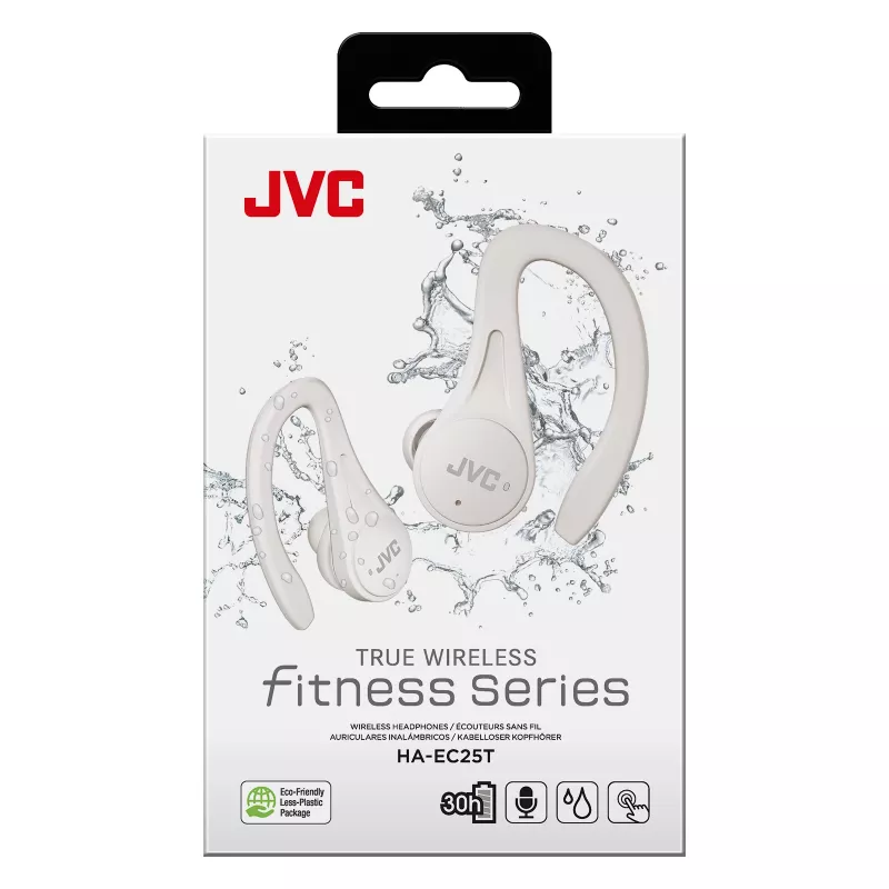JVC Sports TWS biały, True Wireless Stereo (TWS), 20 - 20000 Hz, Połączenia/Muzyka, 6,8 g, Zestaw słuchawkowy, Biały