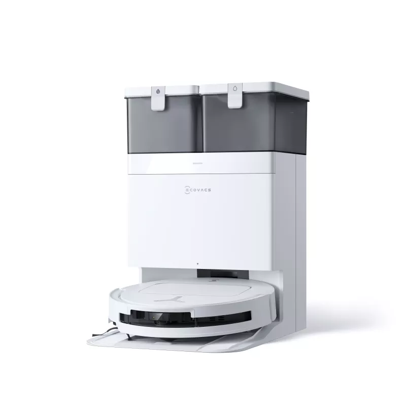 Robot sprzątający Ecovacs Deebot T50 Pro Omni — 185 min pracy, bateria 6400 mAh, 3 l pojemności na kurz w stacji, nawigacja lidar D-ToF, mopowanie na mokro, 9 mm pokonywanie progów