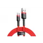 BASEUS Oplotany kabel szybkiego ładowania Cafule - USB Type-A do Type-C 2A - 2m - Czerwony (Nylon)