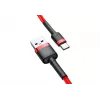 BASEUS Oplotany kabel szybkiego ładowania Cafule - USB Type-A do Type-C 2A - 2m - Czerwony (Nylon)