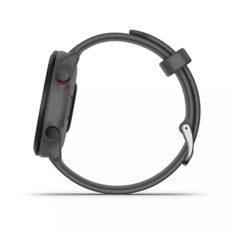 Smartwatch GARMIN Forerunner 55, okrągła koperta 42 mm, szary, silikonowy pasek, GPS/GLONASS/Galileo, wodoszczelność 5 ATM