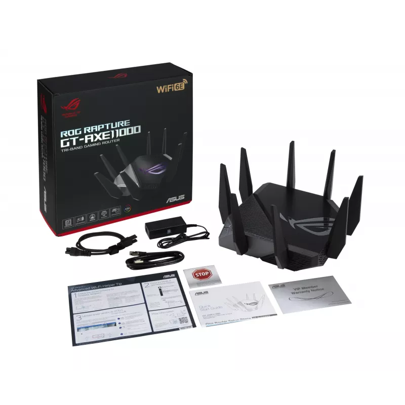 ASUS GT-AXE11000 router bezprzewodowy Gigabit Ethernet Tri-pasmowy (2,4 GHz / 5 GHz / 6 GHz) Czarny