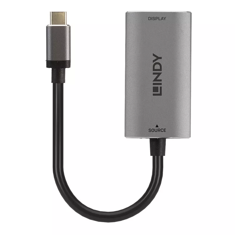 Konwerter Lindy USB Type C na HDMI 8K60, 0,11 m, USB Type-C, HDMI, męski, żeński, prosty