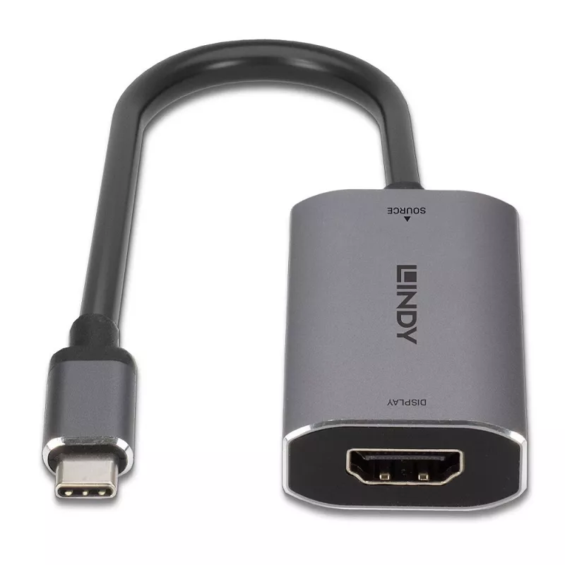 Konwerter Lindy USB Type C na HDMI 8K60, 0,11 m, USB Type-C, HDMI, męski, żeński, prosty