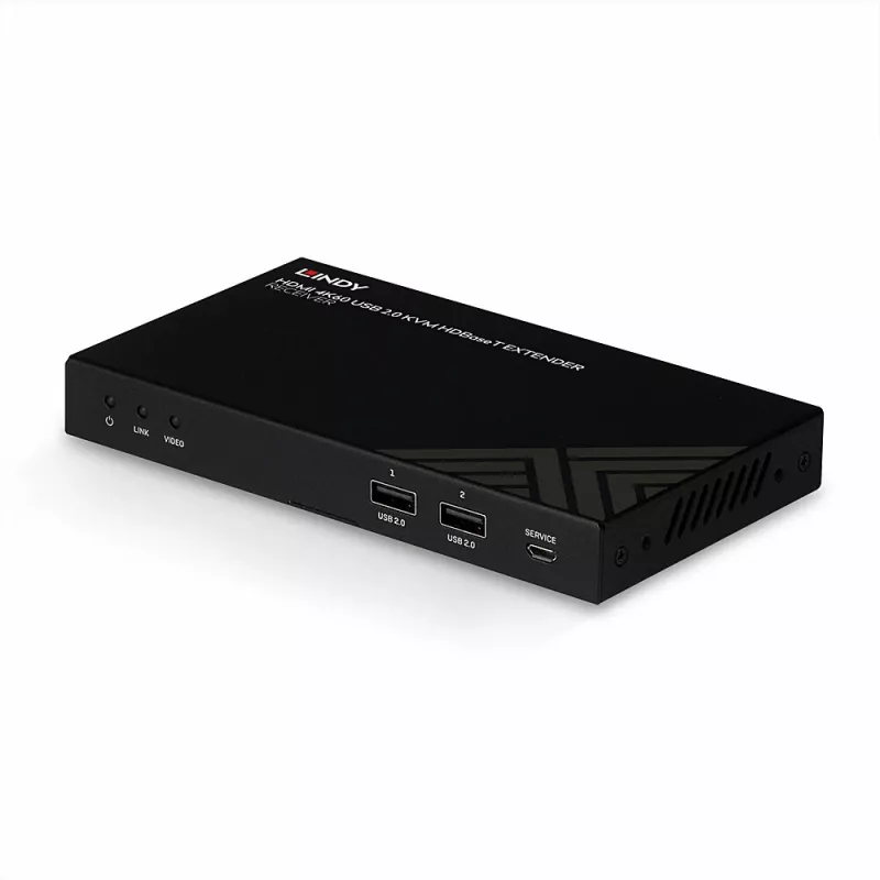 Lindy 150m Cat.6 HDMI 4K60, IR, RS-232 i Audio HDBaseT KVM Extender, Odbiornik