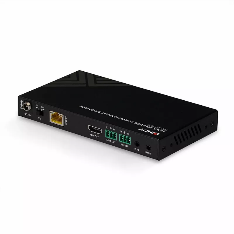 Lindy 150m Cat.6 HDMI 4K60, IR, RS-232 i Audio HDBaseT KVM Extender, Odbiornik