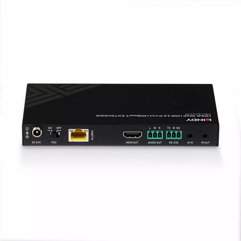 Lindy 150m Cat.6 HDMI 4K60, IR, RS-232 i Audio HDBaseT KVM Extender, Odbiornik