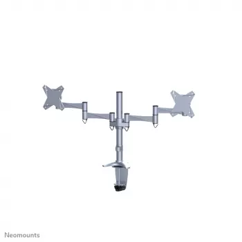 Neomounts FPMA-D1330DSILVER Uchwyt monitora 10-27 cali, Zacisk/Przelotka, 9 kg, 25,4 cm (10 cali), 68,6 cm (27 cali), 100 x 100 mm, Srebrny