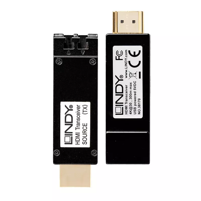 Nadajnik i odbiornik AV Lindy 300m Fibre Optic HDMI 4K30 Extender