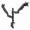 Monitor desk mount Gembird MA-DA2P-02 for 2 displays, up to 81.3 cm (32 inch), VESA 75x75–100x100, max weight 9 kg each, clamp/grommet, Czarny