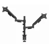 Monitor desk mount Gembird MA-DA2P-02 for 2 displays, up to 81.3 cm (32 inch), VESA 75x75–100x100, max weight 9 kg each, clamp/grommet, Czarny