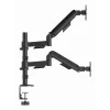 Monitor desk mount Gembird MA-DA2P-02 for 2 displays, up to 81.3 cm (32 inch), VESA 75x75–100x100, max weight 9 kg each, clamp/grommet, Czarny