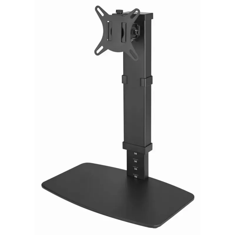 Podstawka pod monitor GEMBIRD MS-D1ST-02 — regulowana wysokość, pełny zakres ruchu dla ekranów 17–32 cale, max 8 kg, VESA 75x75–100x100, czarna