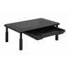 Podstawka pod monitor GEMBIRD MS-TABLE-D-01 — regulowana wysokość podstawki biurkowej z 1 szufladą, stal, wysokość 140 mm, obsługuje 1 wyświetlacz, udźwig 20 kg
