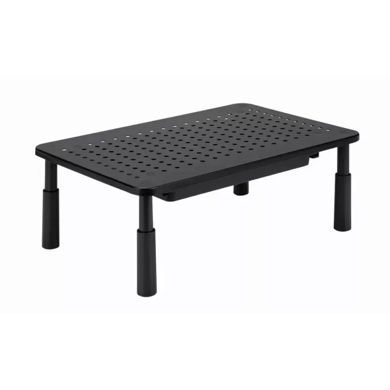 Podstawka pod monitor GEMBIRD MS-TABLE-D-01 — regulowana wysokość podstawki biurkowej z 1 szufladą, stal, wysokość 140 mm, obsługuje 1 wyświetlacz, udźwig 20 kg