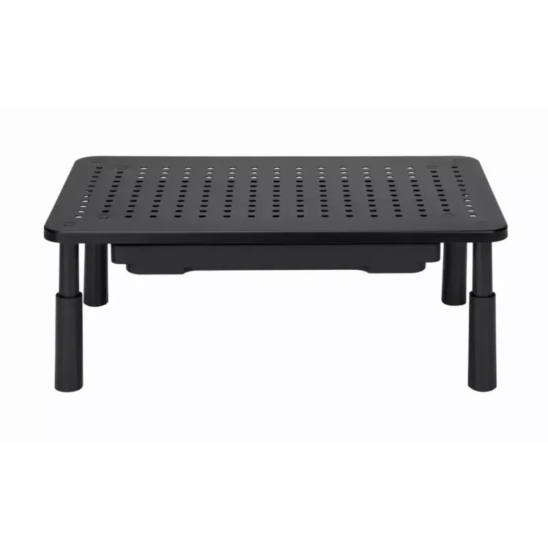 Podstawka pod monitor GEMBIRD MS-TABLE-D-01 — regulowana wysokość podstawki biurkowej z 1 szufladą, stal, wysokość 140 mm, obsługuje 1 wyświetlacz, udźwig 20 kg
