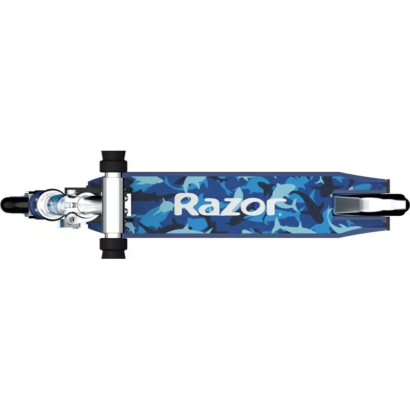 Kick scooter Razor Model A Shark Camo — składana, lekka hulajnoga nożna dla dzieci i nastolatków, 2 koła, regulowana kierownica, maks. obciążenie 65 kg
