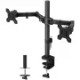 Uchwyt monitora TECHLY ICA-LCD-382-D dla 2 wyświetlaczy, zacisk biurkowy, do 27 cali, 20 kg, VESA 75x75–100x100, czarny