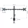 Uchwyt monitora TECHLY ICA-LCD-382-D dla 2 wyświetlaczy, zacisk biurkowy, do 27 cali, 20 kg, VESA 75x75–100x100, czarny