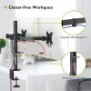 Uchwyt monitora TECHLY ICA-LCD-382-D dla 2 wyświetlaczy, zacisk biurkowy, do 27 cali, 20 kg, VESA 75x75–100x100, czarny