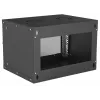 Szafa rack naścienna INTELLINET 714143 — 6U 19 cali, 540×400×353 mm, stal ocynkowana, przednie drzwi szklane, IP20, maks. 50 kg