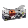Klatka dla gryzoni FERPLAST Multipla chomik duża 107,5×37,5×42 cm, metalowa, czarna