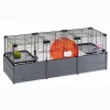 Klatka dla gryzoni FERPLAST Multipla chomik duża 107,5×37,5×42 cm, metalowa, czarna