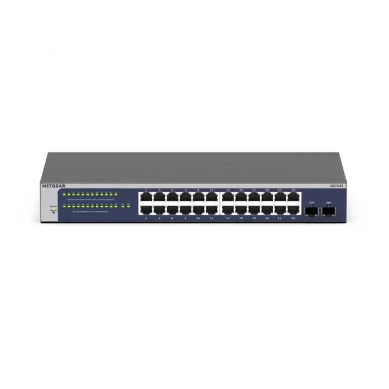 NETGEAR GS724Tv6 Managed L2+/L3 Gigabit Ethernet (10/100/1000) 1U niebieski, szary