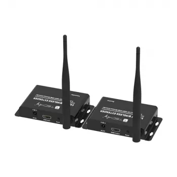 Techly IDATA HDMI-WL55 Przedłużacz AV Nadajnik i odbiornik AV Czarny